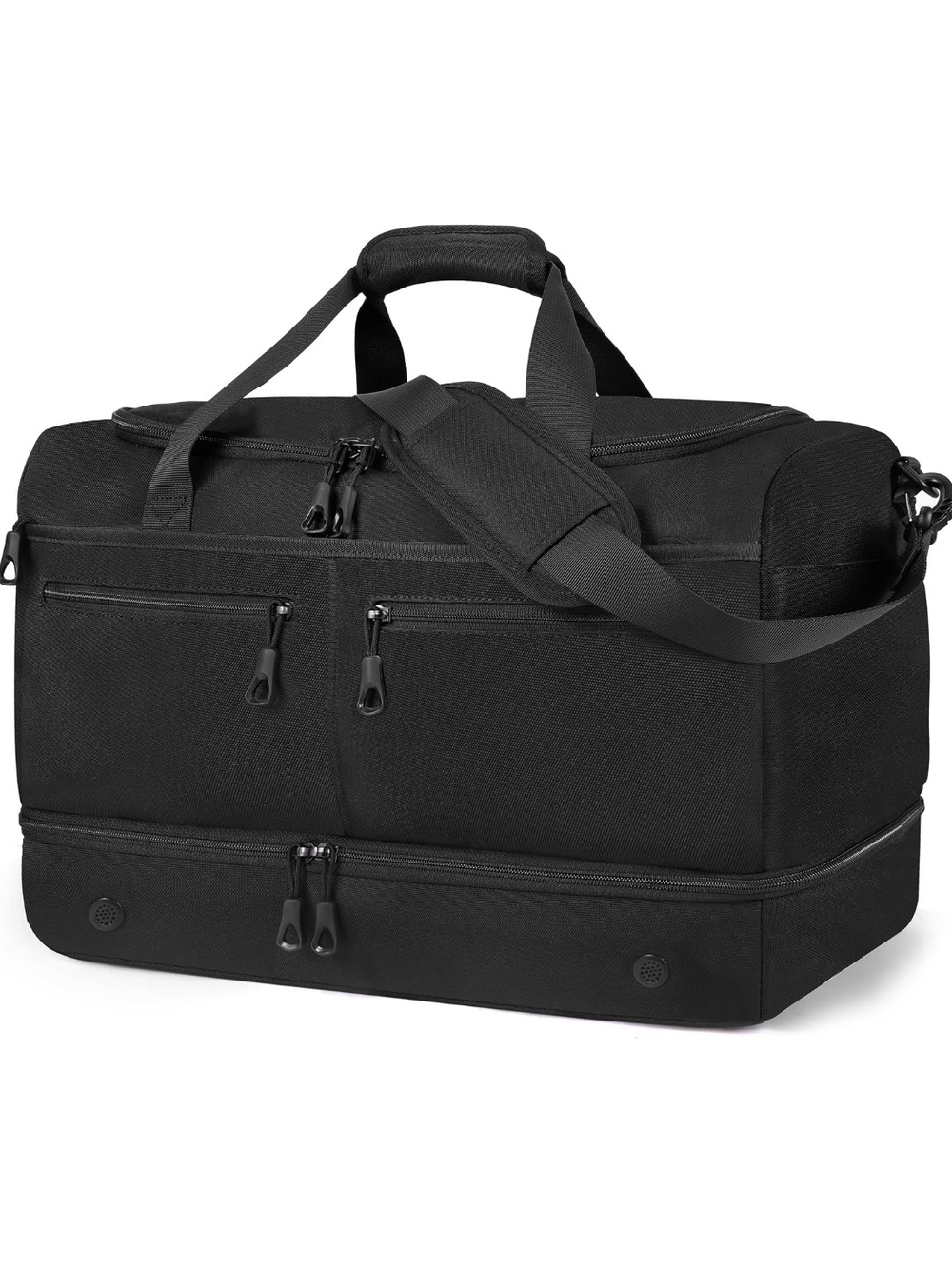 Black Travel Duffle Bag with Shoulder Strap